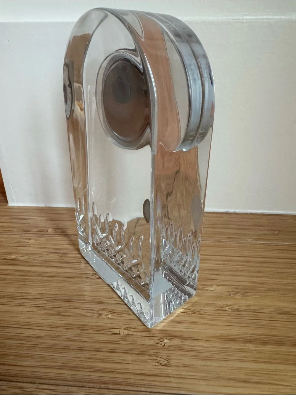 Waterford Crystal Clear Mantel Clock with Gold Trim